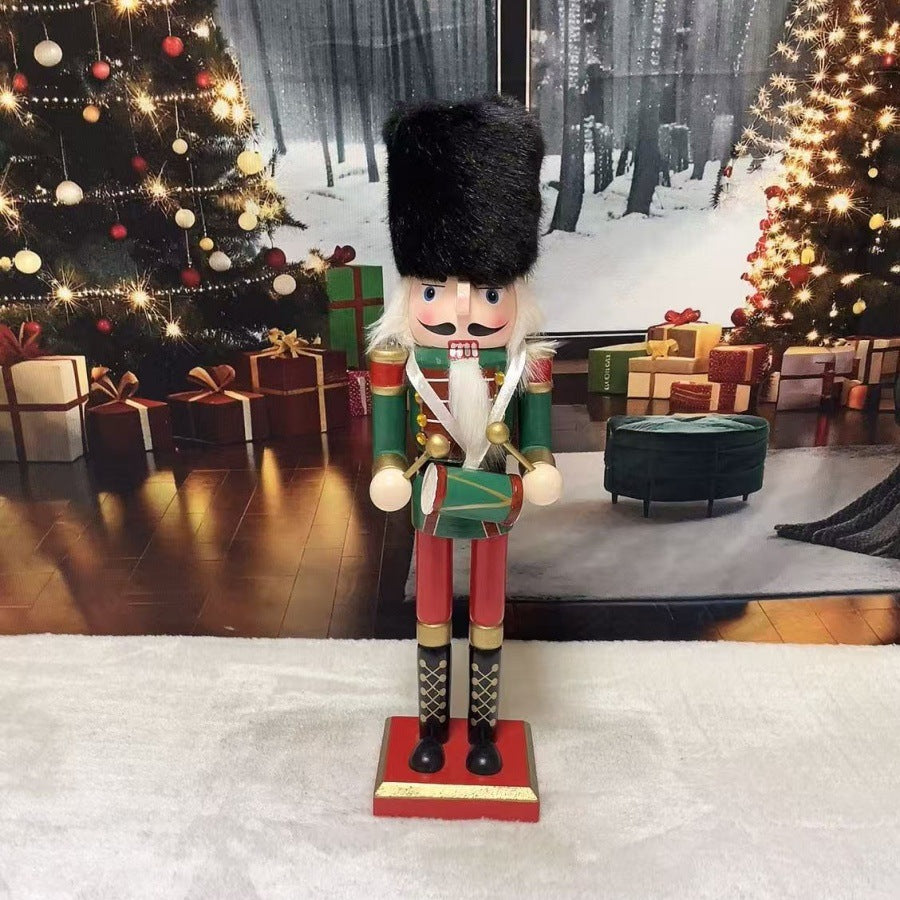 Cross-border spot new nutcracker wooden handicraft ornaments in different sizes Creative home Christmas ornaments