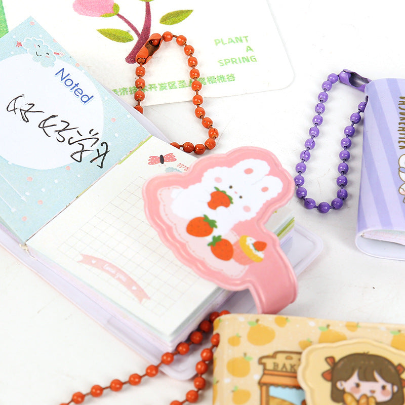 Elementary school students mini handbook portable pocket keychain sharing book word color page cute girl book