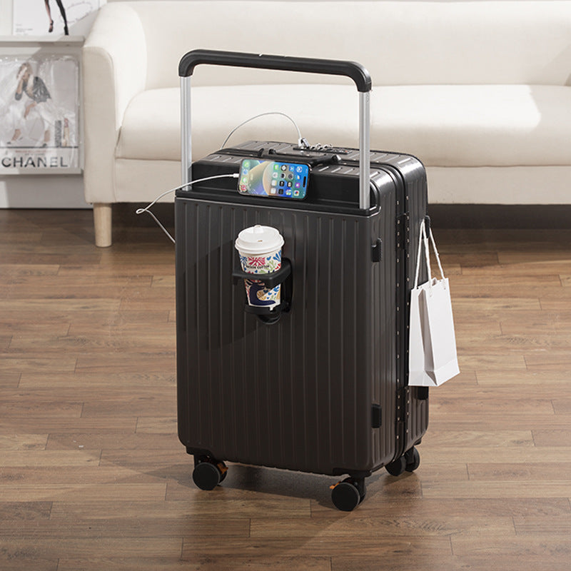 Front opening 20 inch suitcase, women's carry-on trolley suitcase, multifunctional suitcase, 24 lockbox, men