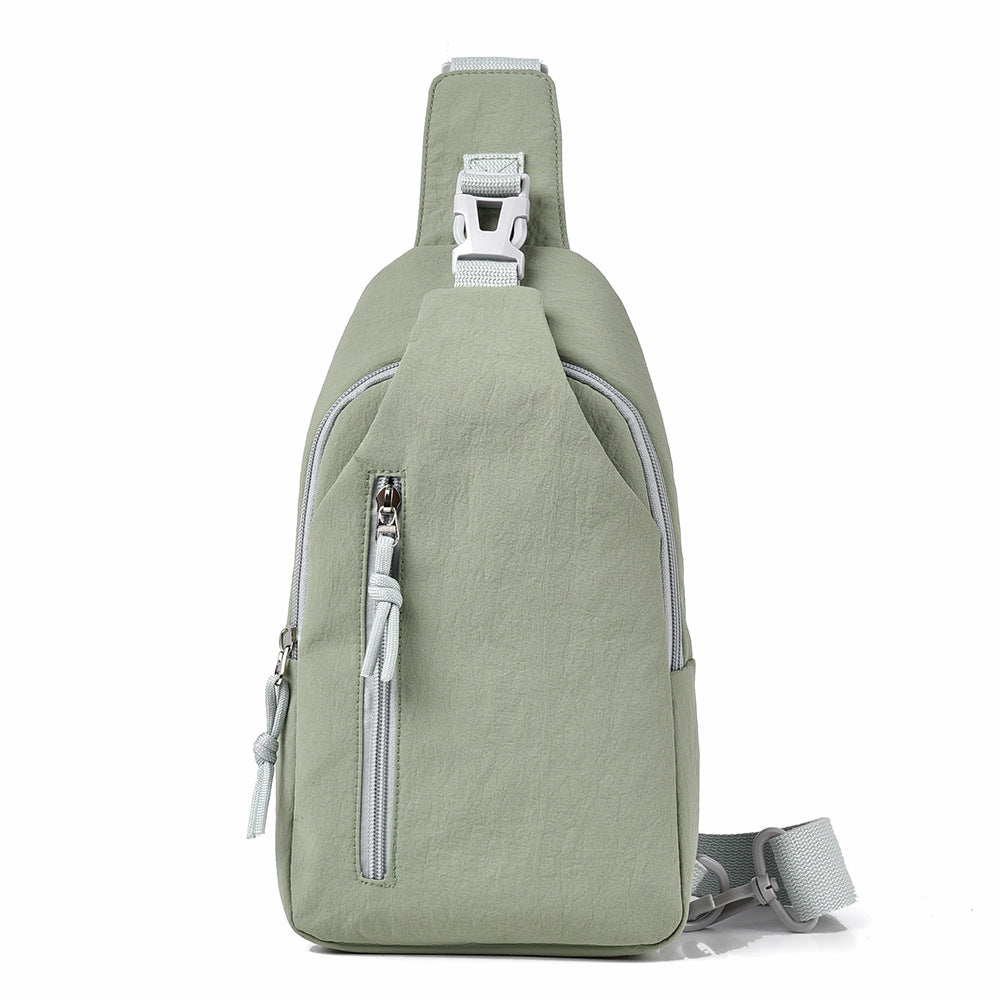 Cross-border new men's chest bag fashion trend solid color shoulder bag portable sports leisure crossbody bag can print logo