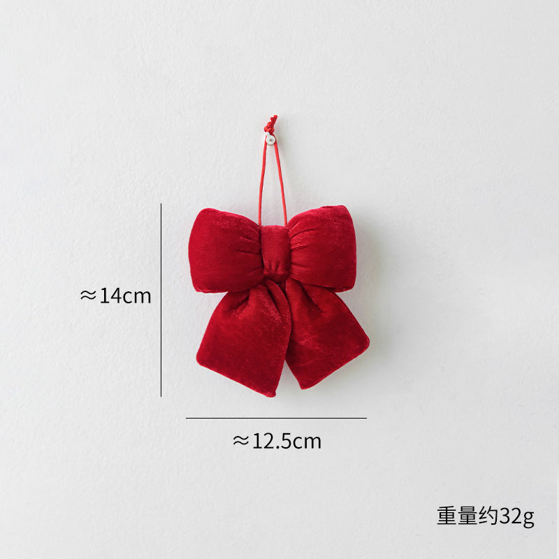 Amazon Cross-border Christmas Korean Large Fleece Finished Product Three-Dimensional Christmas Bow Hotel Christmas Tree Decoration