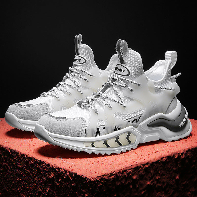 Spring casual sneakers, platform shoes, Korean version trendy and versatile, student shoes, lightweight and breathable, men's shoes, foreign trade wholesale