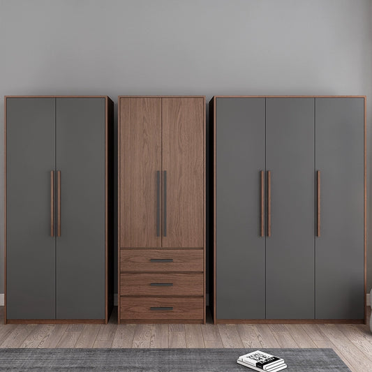 Assemble the five-door solid wood wardrobe