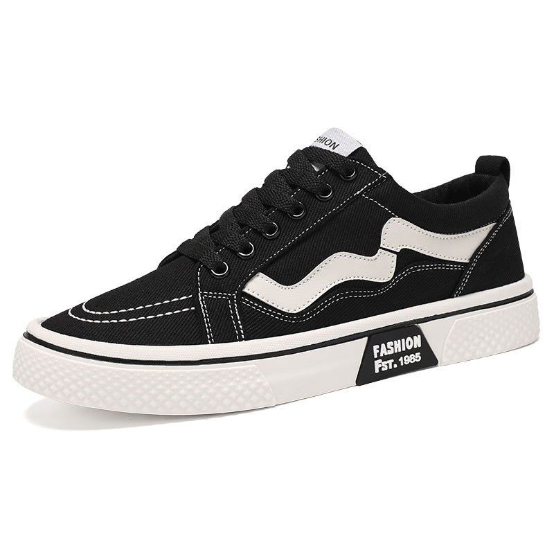 Men's shoes, spring new breathable canvas shoes, trendy and versatile, athleisure low-top shoes, men's king-size cross-border delivery