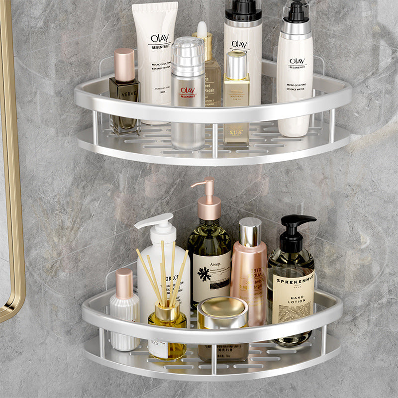 Non-perforated toilet bathroom shelves bath toilet wall mounted multi-layer kitchen tripod storage artifact wholesale