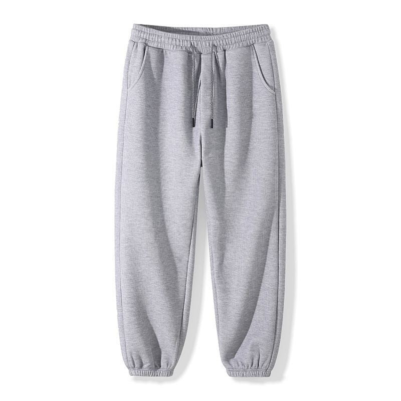 2025 Waffle Sweatpants Men's Spring and Autumn Men's Pants Gray Leggings Summer Plus Size Men's Casual Pants Men