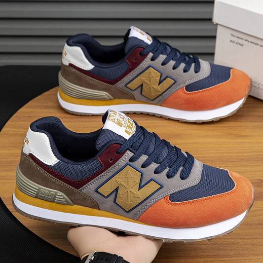 Cross-border men's shoes spring and summer new trend sneakers lightweight soft sole breathable running shoes men's outdoor versatile cold sticky shoes