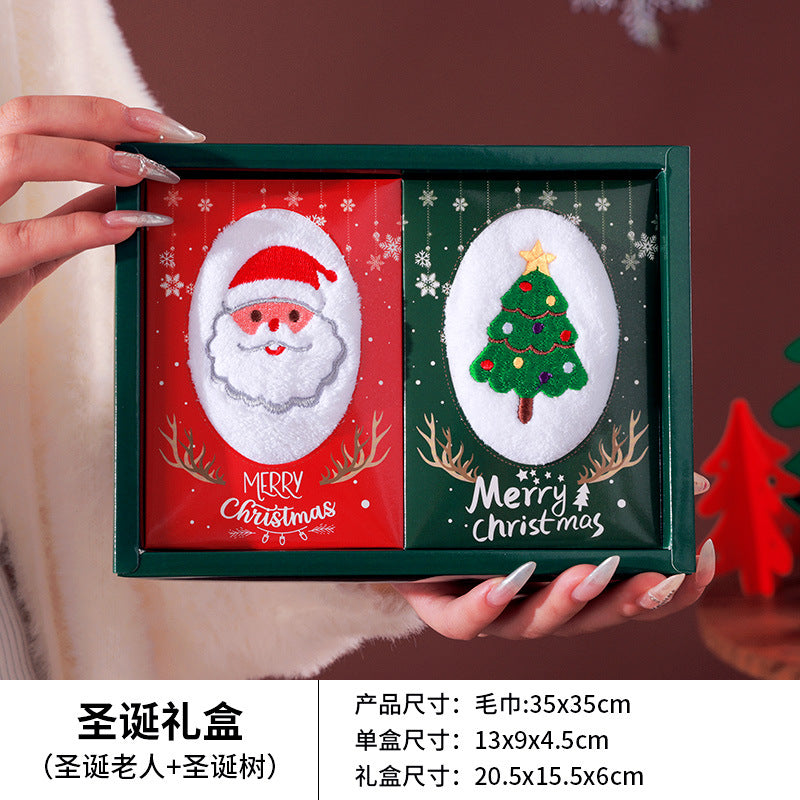 Cross-border Christmas creative towel gift box embroidery children's gift cartoon doll Christmas gift activity to customers