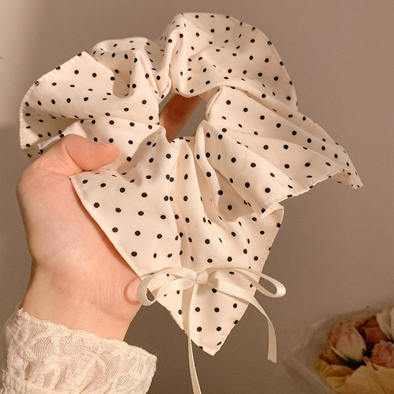 New Chinese blended style square scarf large intestine scrunchie women's large high-end square headband low ponytail hair tie hair accessory