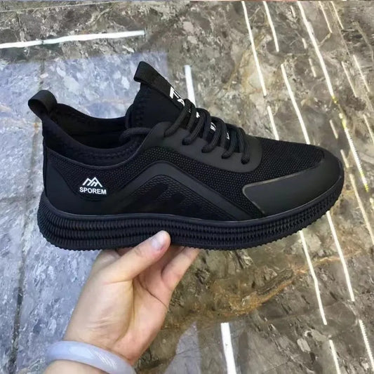 Cross-border men's shoes comfortable lace-up casual shoes trend round toe Internet celebrity with the same lightweight and breathable wholesale men's sneakers