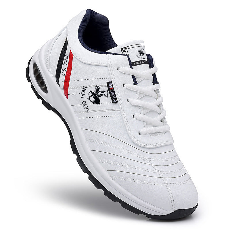 Paul Men's Shoes New Plus Size Trendy Leather Casual Little White Shoes Korean Air Cushion Running Fashion Comfortable Sneakers