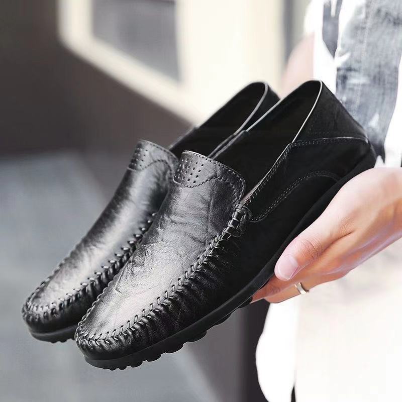 2025 Spring Men's Casual Leather Shoes New Fashion Men's Leather Shoes One Foot Peans Shoes Wholesale Trend Men's Shoes
