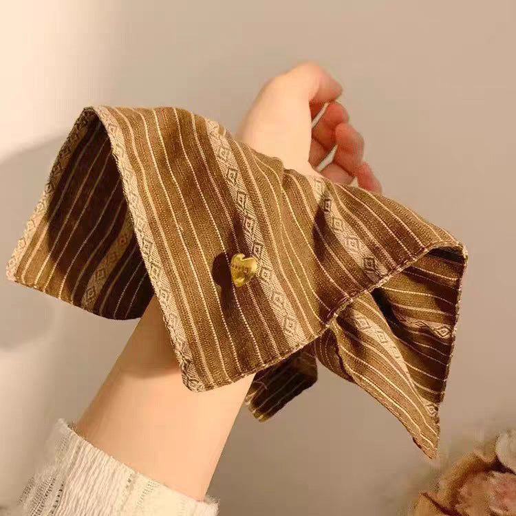 New Chinese blended style square scarf large intestine scrunchie women's large high-end square headband low ponytail hair tie hair accessory
