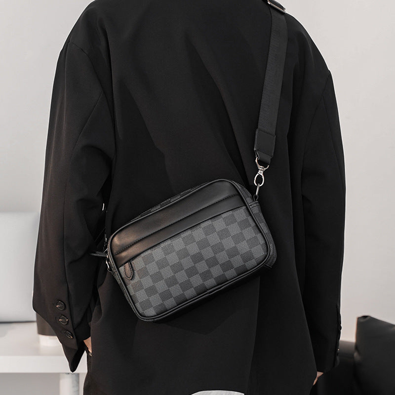 Upgraded Casual Plaid Bag, Shoulder Bag, Crossbody Bag, Waist Bag, Men's Bag, Small Square Bag, Camera Bag