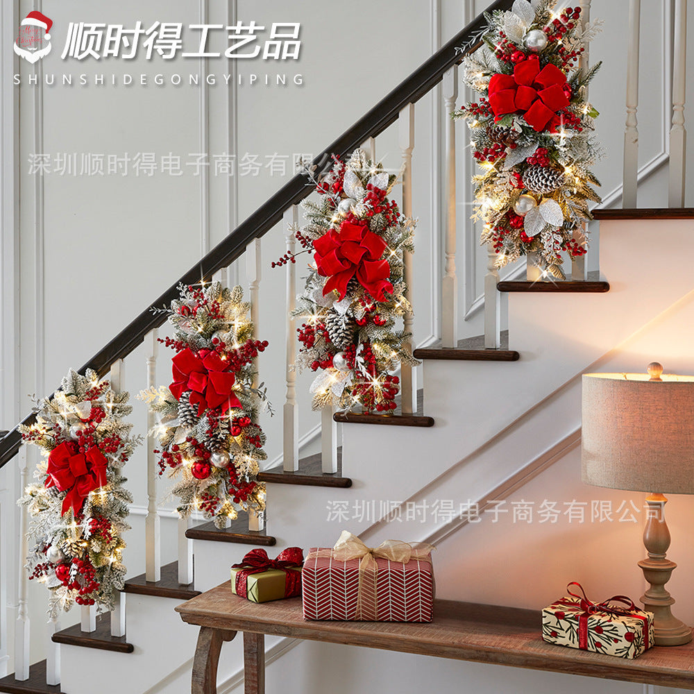 christmas staircase decoration staircase garland ornament christmas nordian home scene decoration christmas amazon new