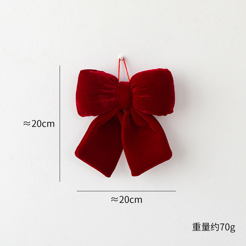 Amazon Cross-border Christmas Korean Large Fleece Finished Product Three-Dimensional Christmas Bow Hotel Christmas Tree Decoration