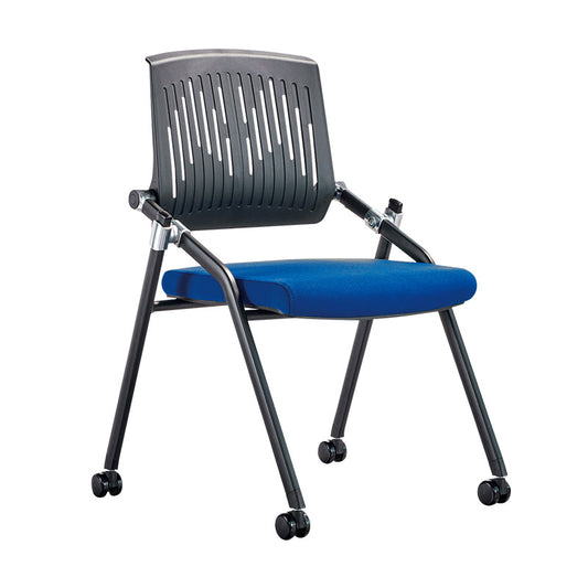 Cross-border office chair, conference room training chair, armless with pulley backrest net chair, comfortable foldable conference chair