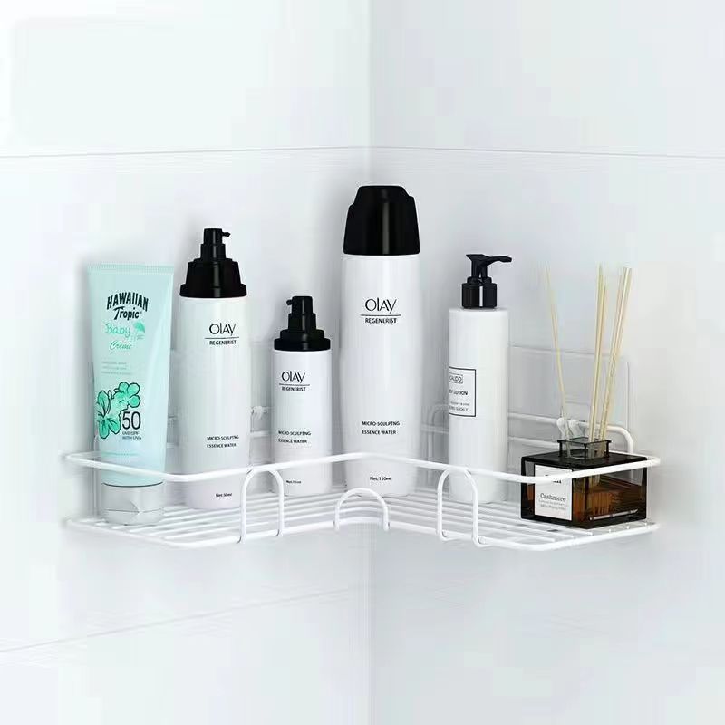 Punch-free bathroom bathroom triangle rack wall-mounted toilet bathroom washstand storage wall supplies