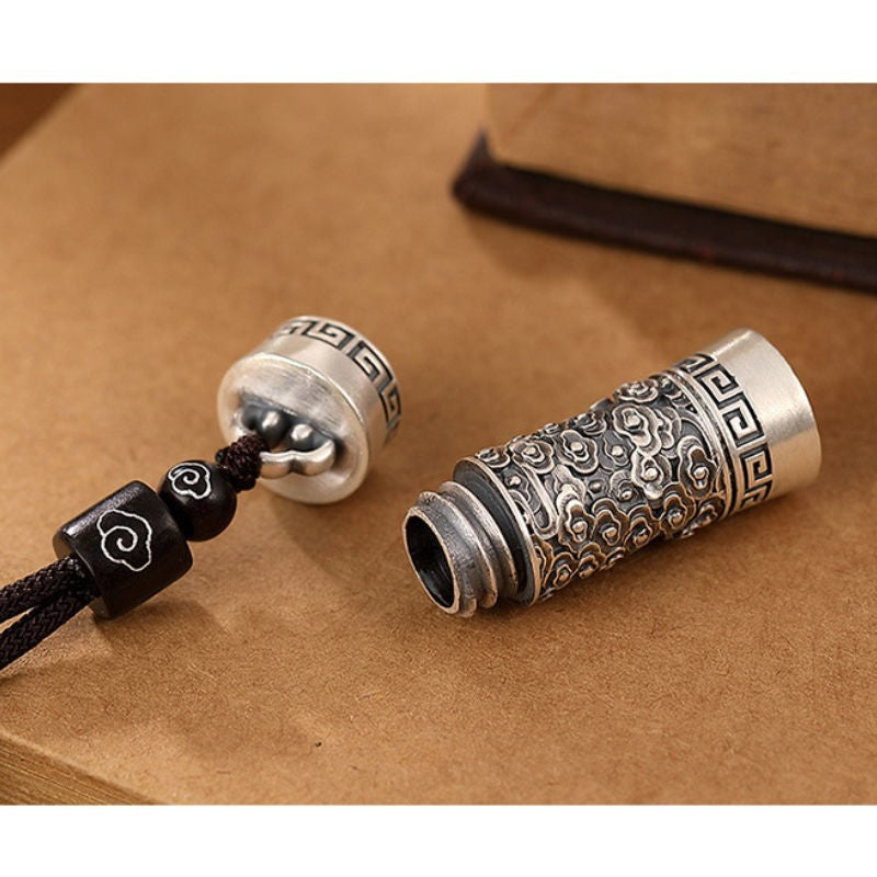 Retro Chinese style with rope cloud pendant coins personality niche men's simple light luxury does not fade Thai silver jewelry