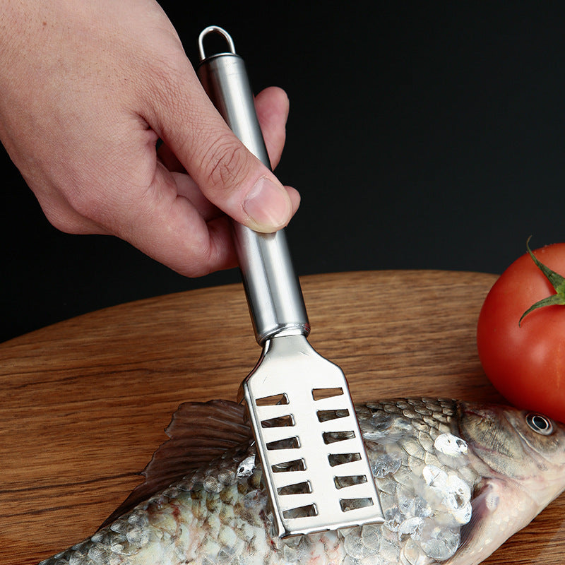 Cross border stainless steel fish scale planer square head scraper fish scale artifact household scaling kitchen gadgets fish brush wholesale