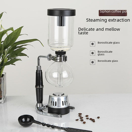 Home Siphon Coffee Maker Manual Brewing Coffee Utensils Set Gift Box Glass Upper and Lower Pot Accessories Coffee Machine