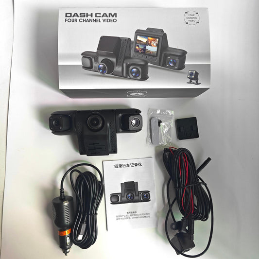 Cross-border new four-recording 1080P dash cam HD night vision wide angle front and rear left and right car camera DVR
