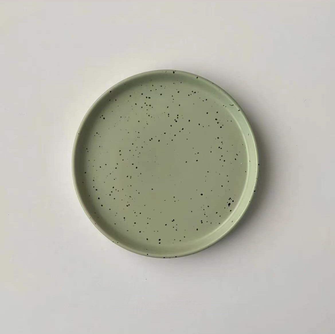 Korean ins splashed ink ceramic plate Western steak plate vintage niche restaurant cake dessert plate home dish plate