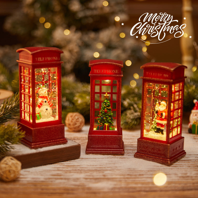 Christmas decoration wind lantern crystal light Santa Claus Christmas party decoration Christmas ornament Christmas gift