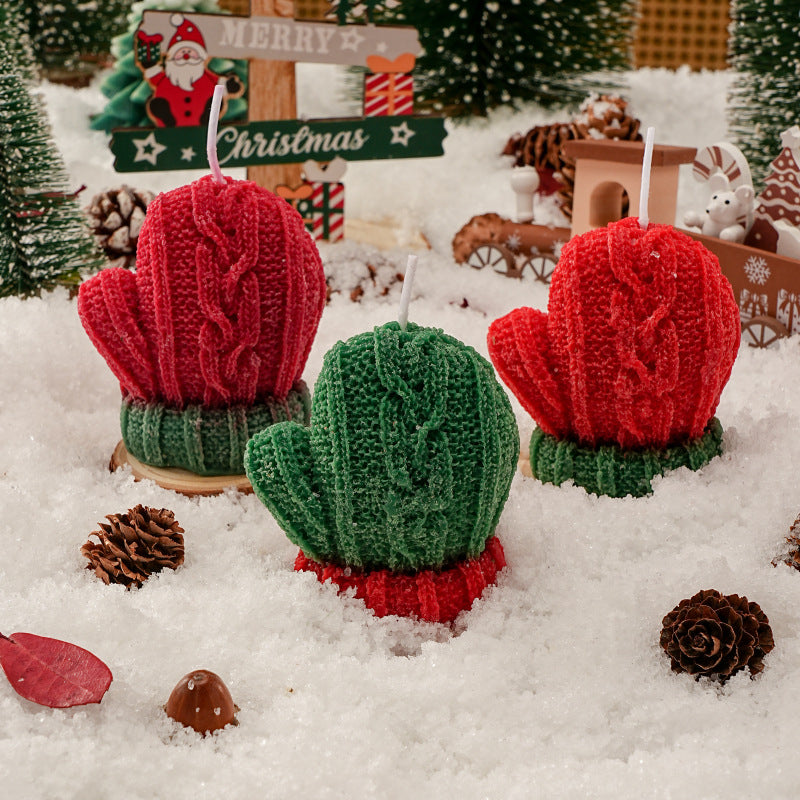 Christmas mini woolen gloves shaped scented candle small souvenir gift Christmas atmosphere decoration scented candle