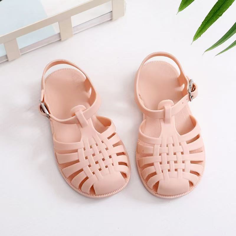 Spring, summer, boys and girls, Roman toe sandals, soft soles, hollow shoes, flat shoes, jelly shoes, baby toddlers