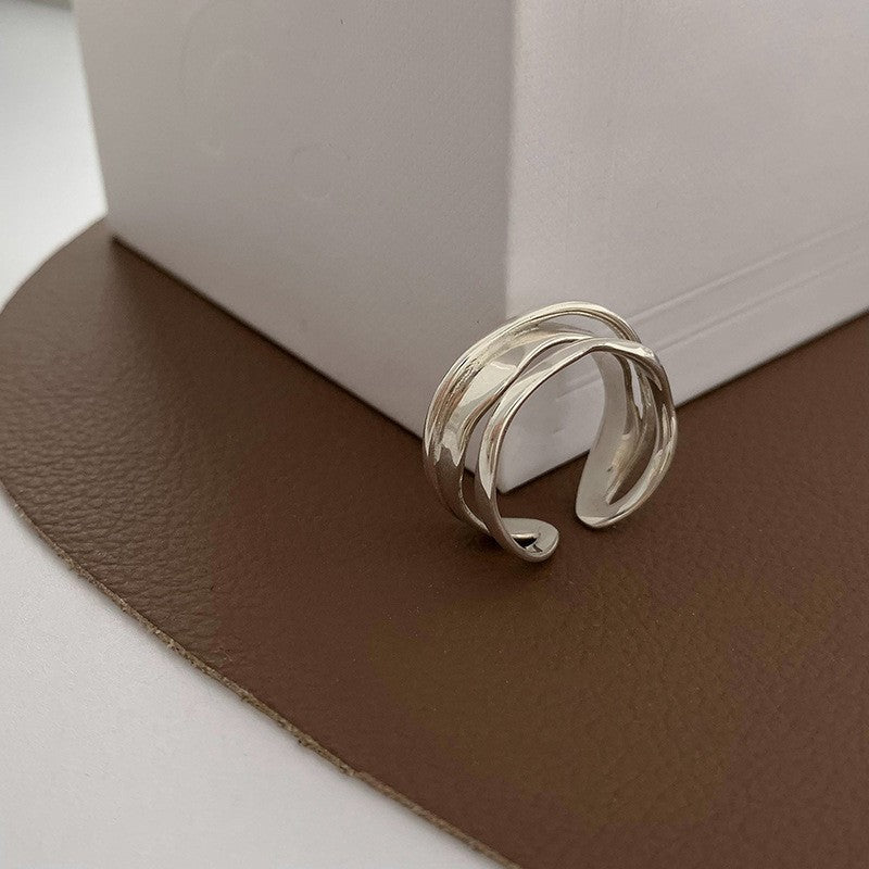 South Korea's new plain ring women's niche ins high-end sense opening adjustable ring wholesale foreign trade cross-border ring