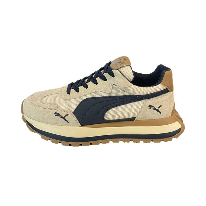 Men's shoes spring 2025 new platform mesh breathable lightweight soft sole fashion daddy shoes casual sneakers