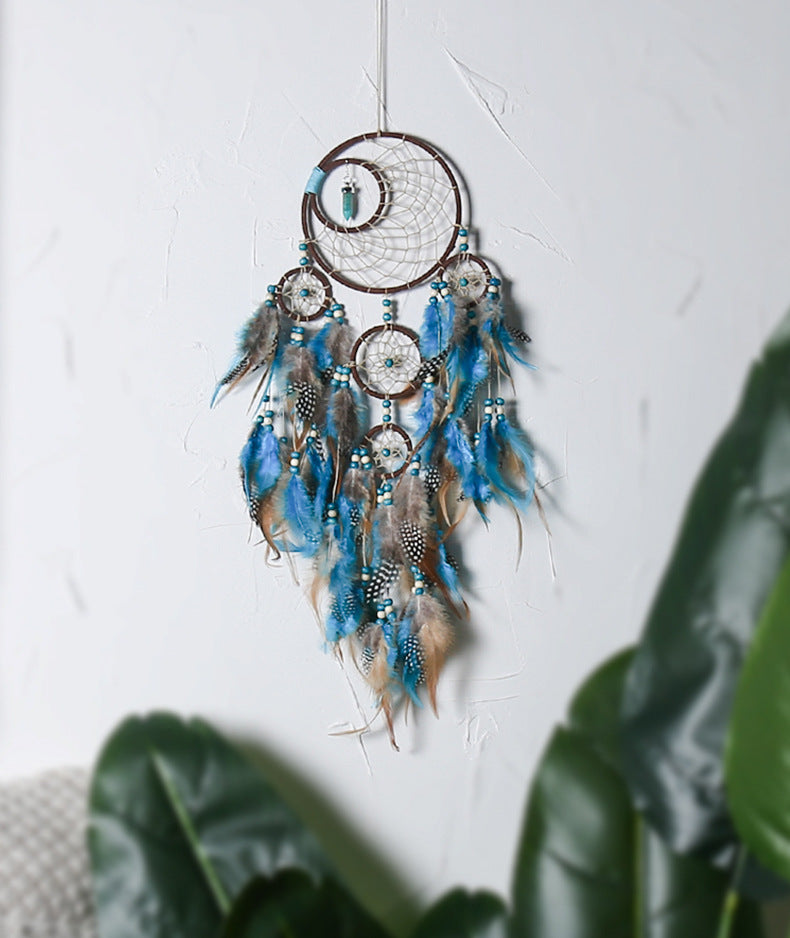 Cross-border dream catcher five-ring dream catcher hanging jewelry home wedding interior decoration wall hanging pendant creative gift