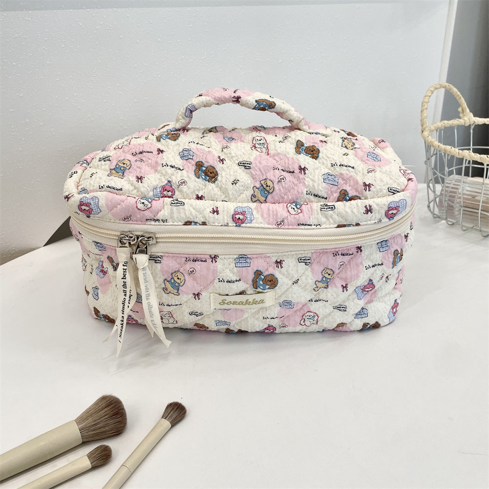 54131 [Copyright] Cosmetic bag female cartoon cute portable large capacity travel item storage bag handbag