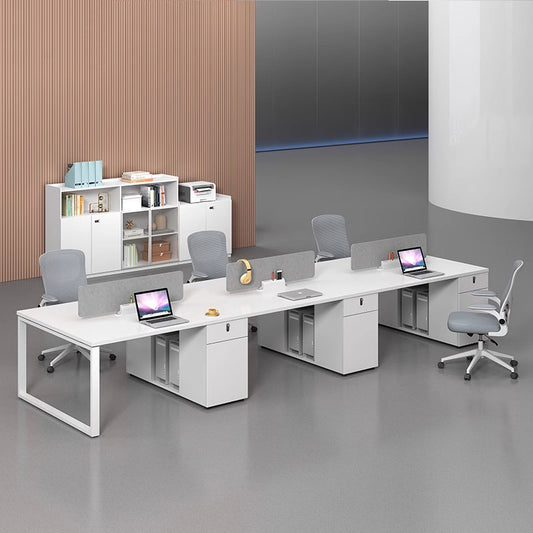 Staff desk chair combination office simple 4 person white staff desk computer desk financial card seat furniture