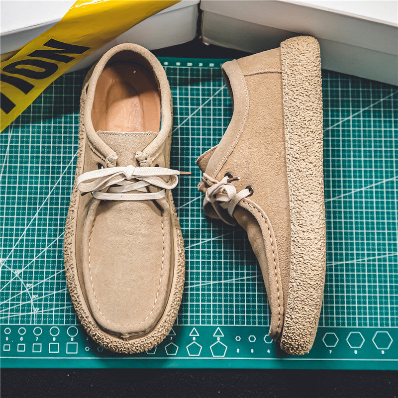 Suede men's shoes new summer thin British style low-top shoes men's work and driving casual leather shoes Y351