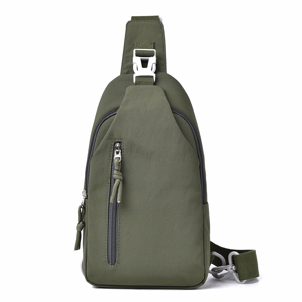 Cross-border new men's chest bag fashion trend solid color shoulder bag portable sports leisure crossbody bag can print logo