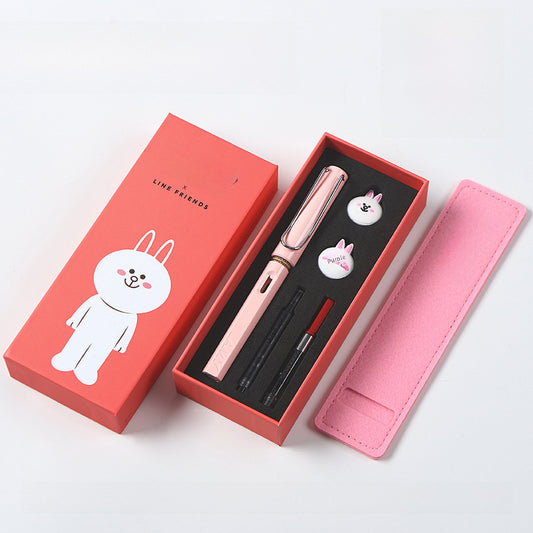 Spot German Lingmei cartoon student practice special fountain pen EF gift box ink sac ink souvenir wholesale on behalf of the wholesale