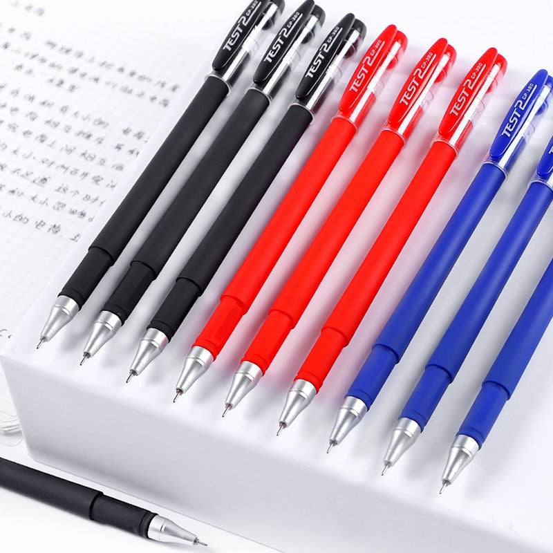 【10pcs】2023 New Frosted Office Student Signature Pen 0.5MM Bullet Three-color Student Exam