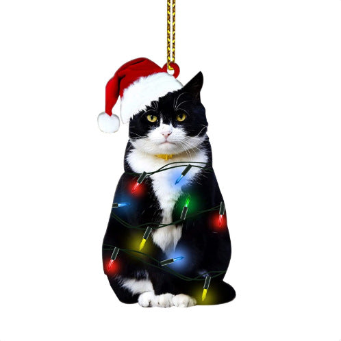Amazon New Cat Cat Lovers Christmas Ornament Cute Cat Christmas Day Ornament Tree Decoration Pendant