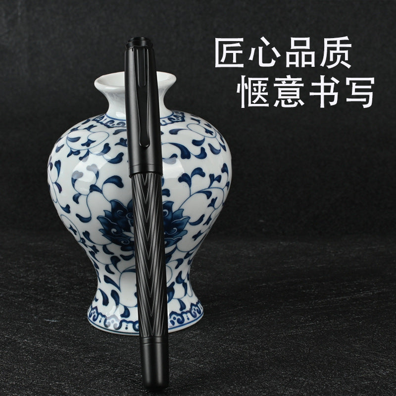 Yongsheng fountain pen office signature pen ballpoint pen black titanium high-grade writing calligraphy art pen business gifts wholesale