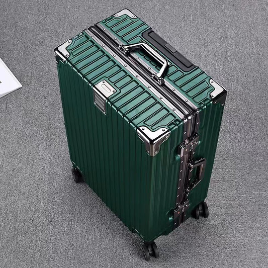 Suitcase, suitcase, aluminum frame, 20 trolley box, spinner wheels, 24 female male students, 26 durable password, 22 inch leather suitcase