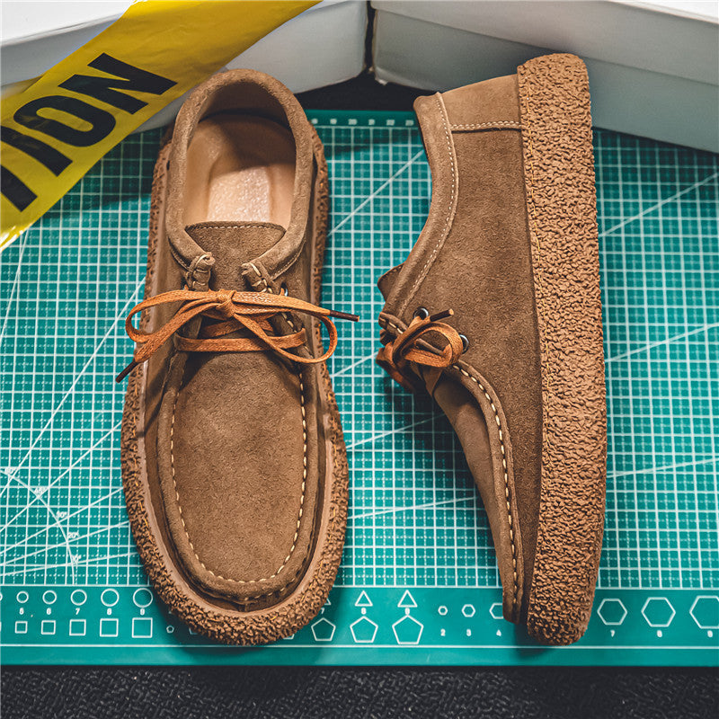 Suede men's shoes new summer thin British style low-top shoes men's work and driving casual leather shoes Y351