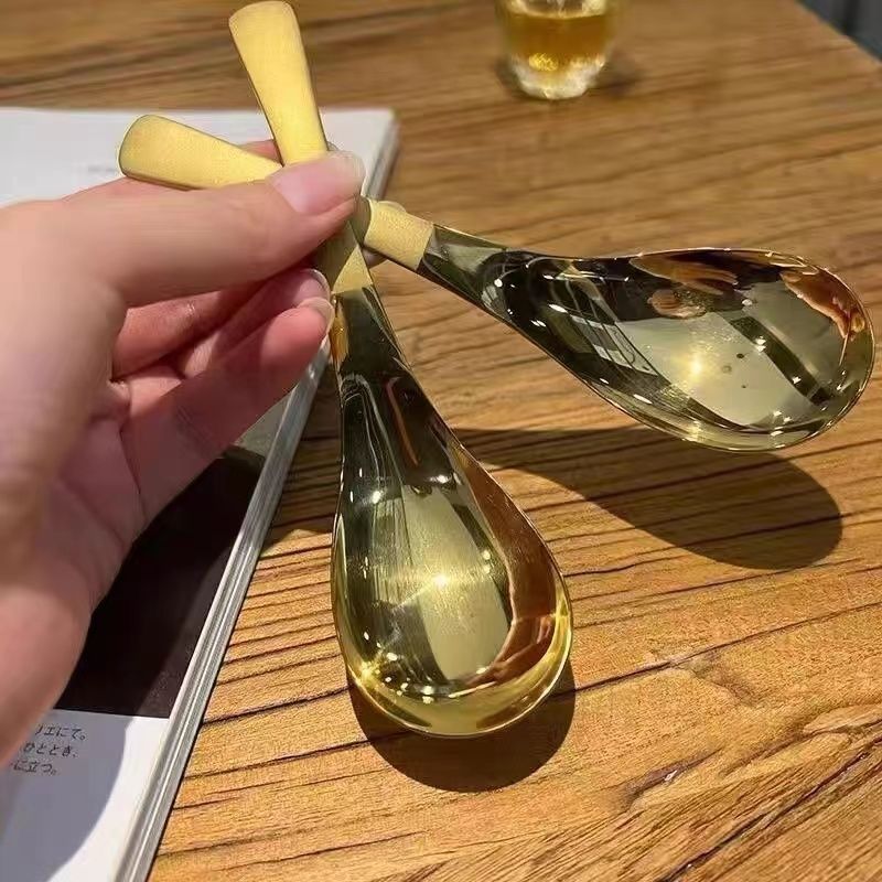 Stainless steel spoon, Internet celebrity spoon, home tableware, deepening Chinese dining spoon, soup spoon, Western food hotel, Gong Yan spoon