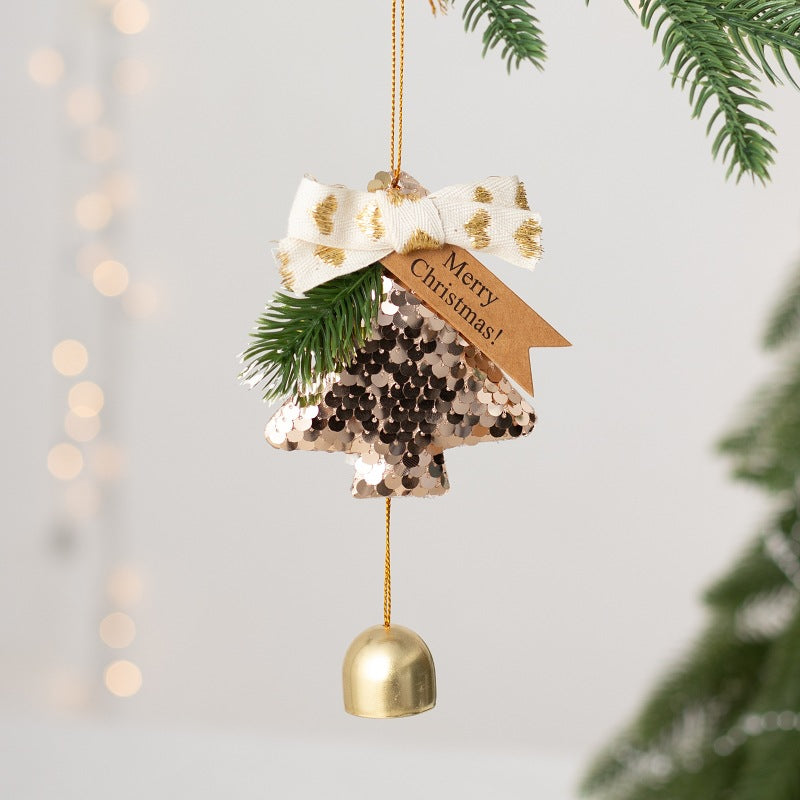 Internet celebrity christmas tree bell pendant new year hanging bell christmas decoration doorbell hanging christmas car hanging wind chime gifts