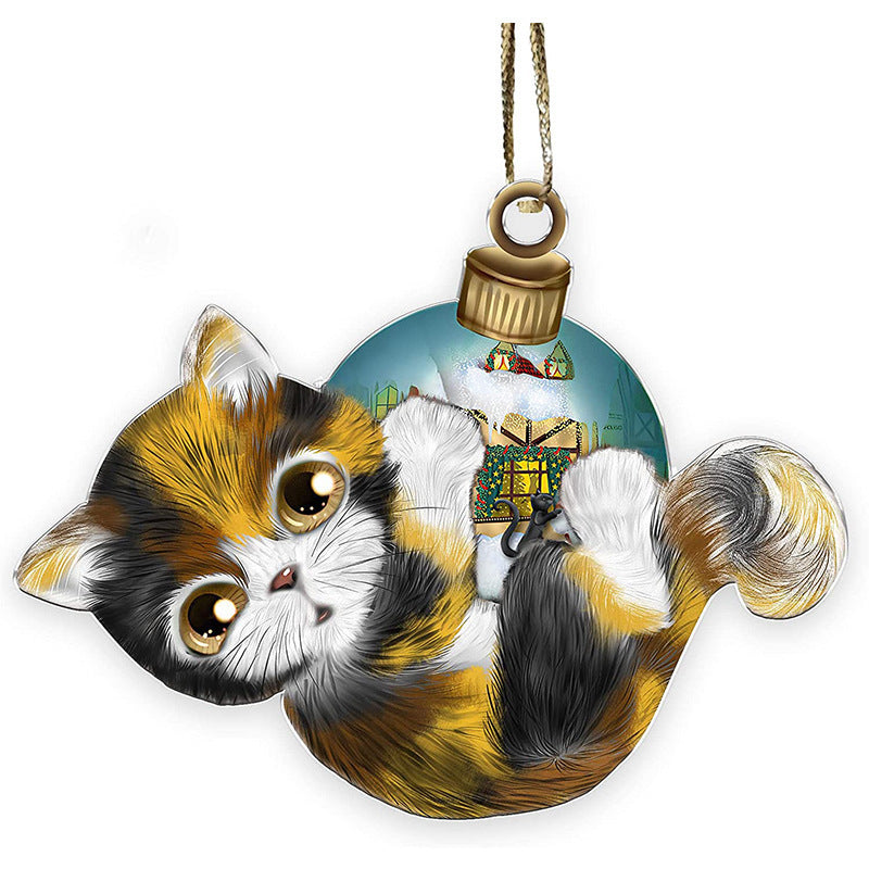 Amazon New Cat Cat Lovers Christmas Ornament Cute Cat Christmas Day Ornament Tree Decoration Pendant