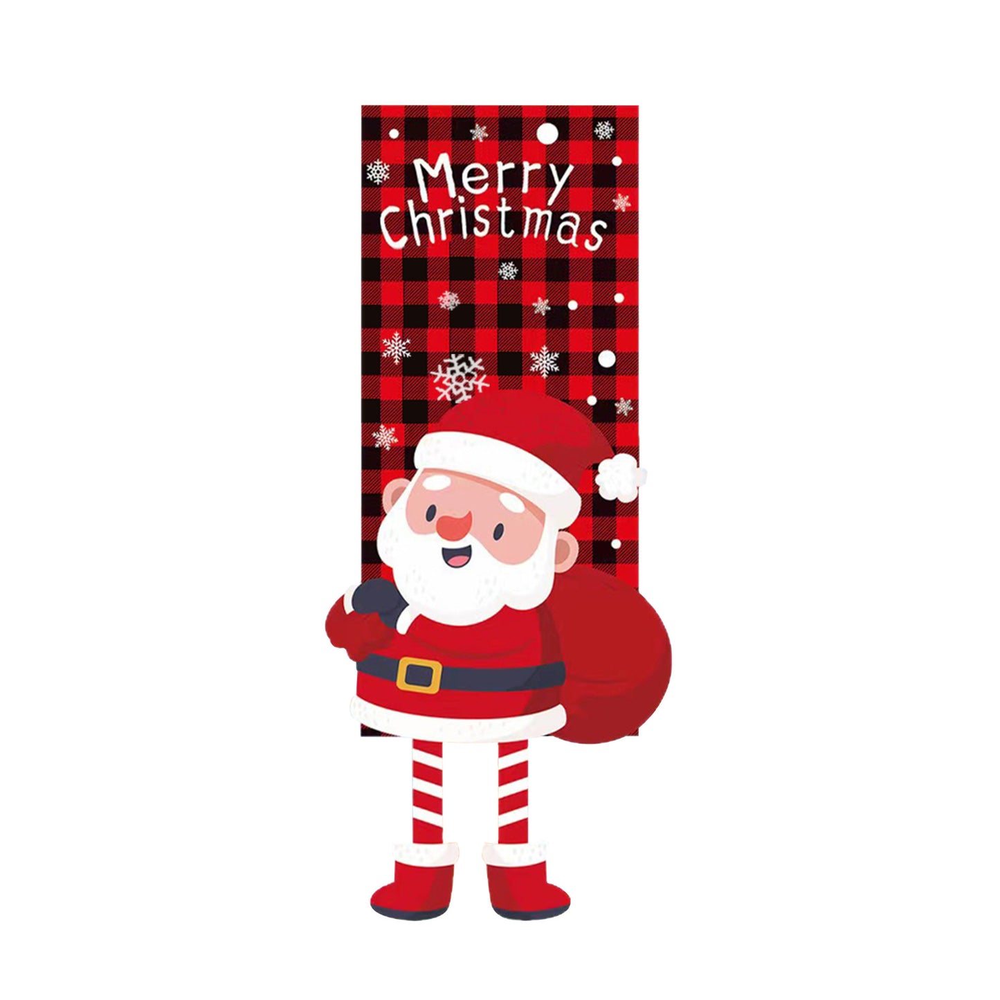 Cross-border classic plaid Christmas flag decoration couplet lantern elf family restaurant KTV shopping mall holiday decoration
