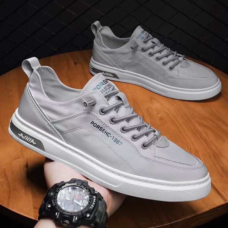 Summer thin breathable men's shoes 2024 new casual little white shoes one foot canvas board shoes sports work fashion shoes