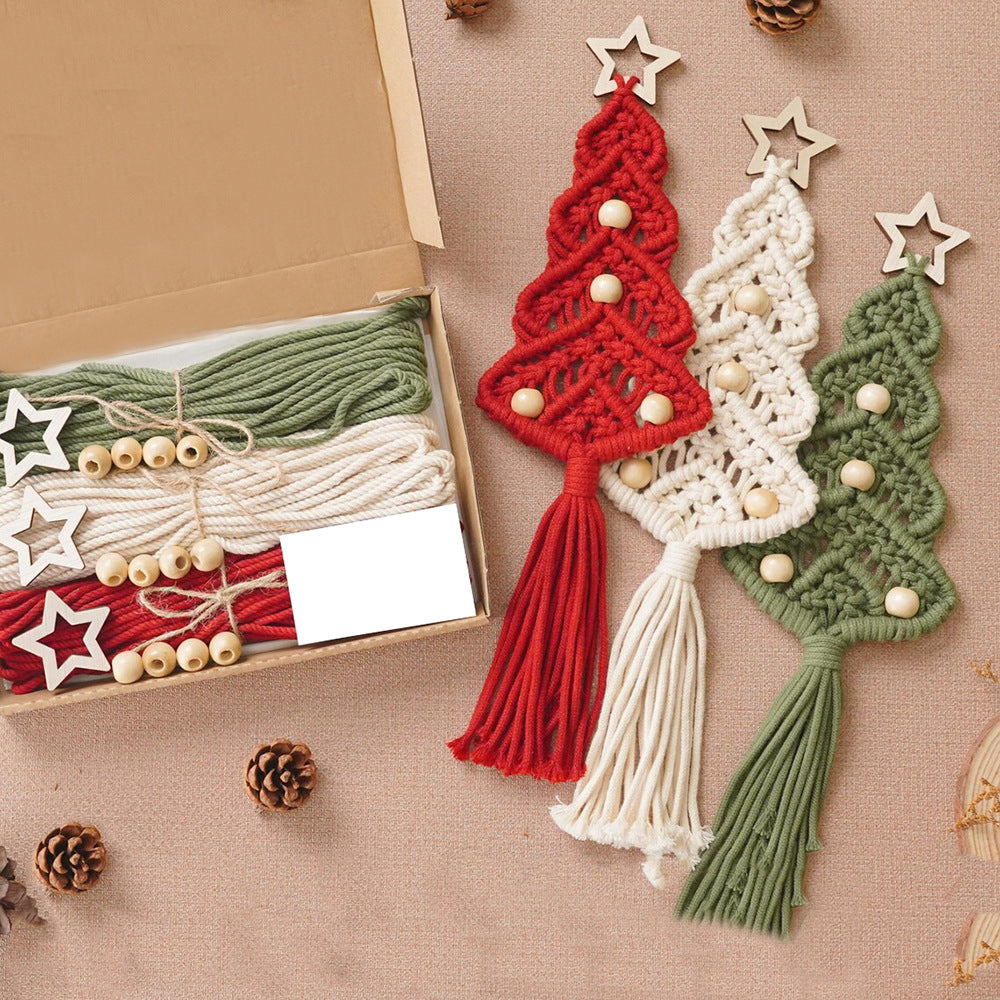 Christmas Tree Tapestry DIY Material Pack Christmas Decoration Pendant Hand Woven Home Decoration Wall Hanging Gift New