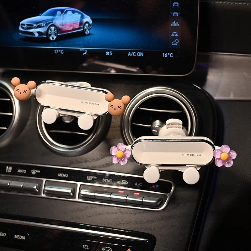 Mobile phone car holder cartoon new air outlet car decoration cute navigation mobile phone holder car interior female